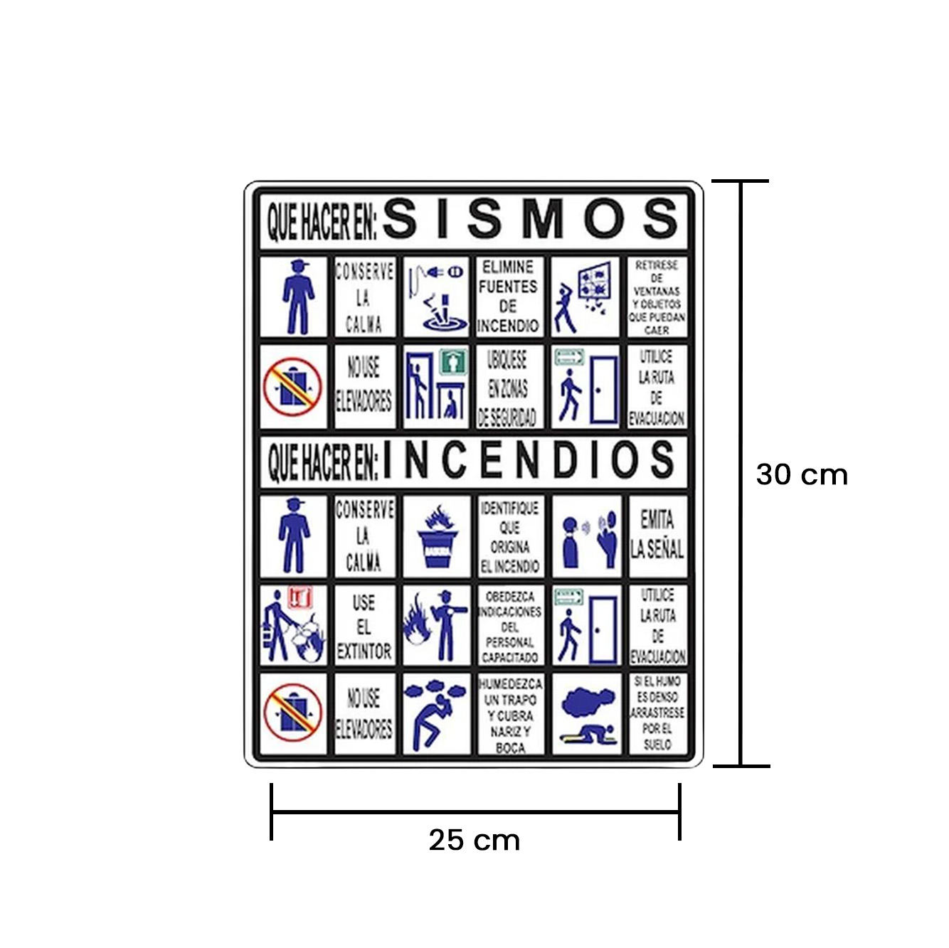 Letrero que Hacer en Caso de Sismo e Incendio 2 Cartel-Sismo-Incendio-Medidas