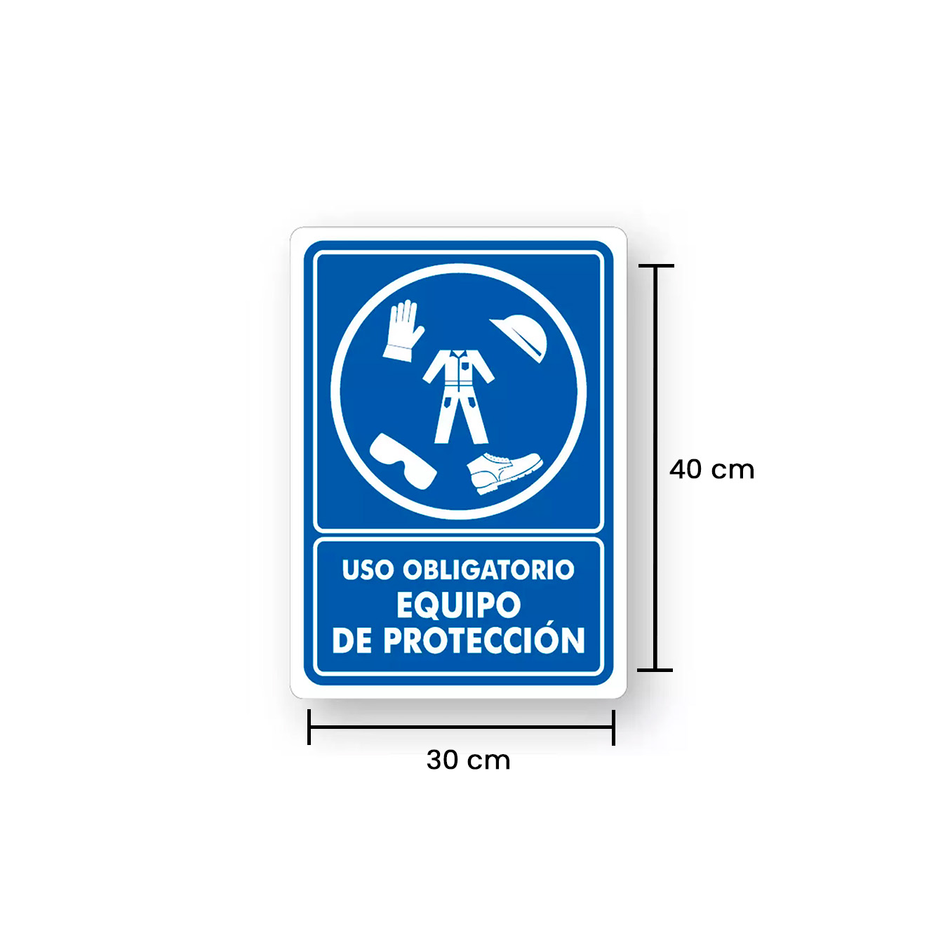 Señalamiento Uso Obligatorio de Equipo de Protección 2 Medida de un Señalamiento Uso Obligatorio de Equipo de Protección S00331-03