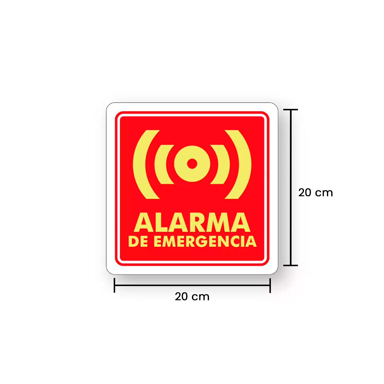 Señalética de Alarma de Emergencia con Texto 2 Medidas de una alarma de emergencia señalética con texto S00021-01